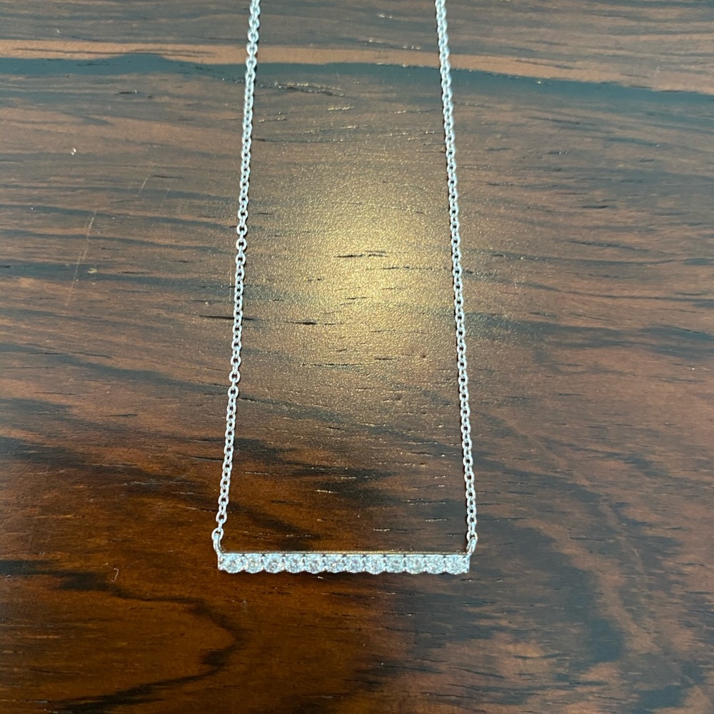Gold and diamond bar necklace